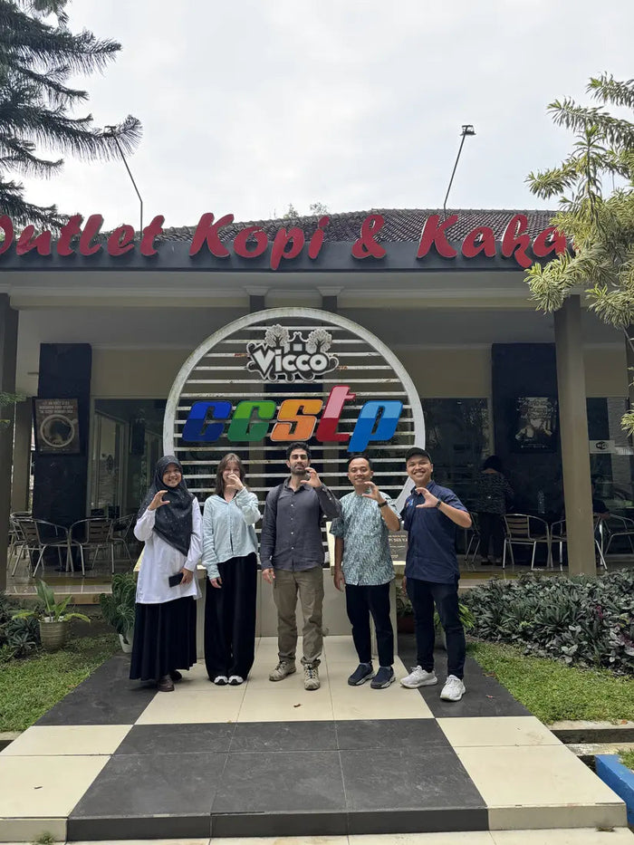 Ali, Maria and the ICCRI team at the research centre entrance