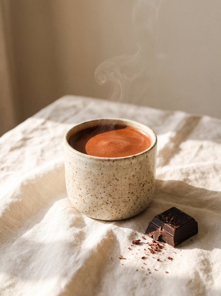 A plain steaming cup of pure cacao